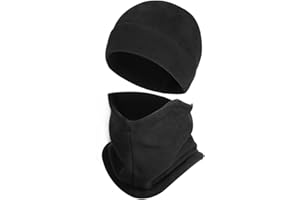 Ciyuhome Dickeres Fleece Watch Cap Neck Gaiter Set Winter Warm Beanie Hat für Männer/Frauen Radfahren Skifahren Wandern Tactical Skull Cap