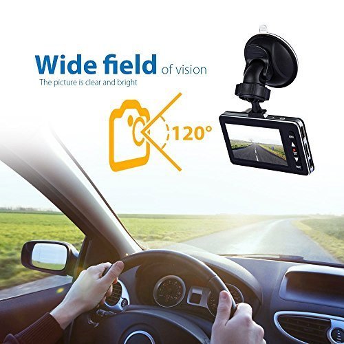 DBPOWER 2.7, Car Dash Cam Video Recorder DVR Camcorder Car Camera with Night Vision 120 ° 1080P HD G-Sensor capteur-g, 4xZoom, Support for Micro SD Cards 32GB (Not Included) - Image 3