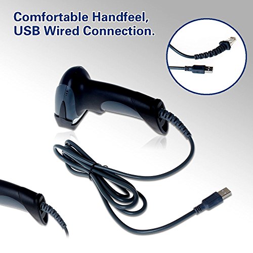 Eyoyo EY-001 Lector Código QR escáner de mano con cable 1D 2D CCD Lector de Código de Barras con USB