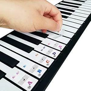 Piano Key Sticker, Keys Sticker, Practice Thinner Material for 61 Key Piano Decor Beginners Keyboard Accessories