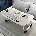 Produktbild KJRJZDZ Großer Tisch Tablett Laptop Bett Tablett faltbar & tragbar Runde Schreibtisch Camping Boden Tisch faltbar Frühstück im Bett mit Lesetablett (Color : White)