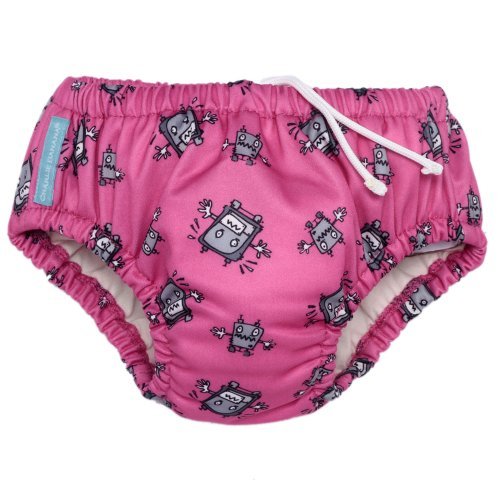 Charlie Banana Reusable Swim Diaper & Training Pants Large - Robot Girl Color: Girl Robot Size: Large 21-27 lbs