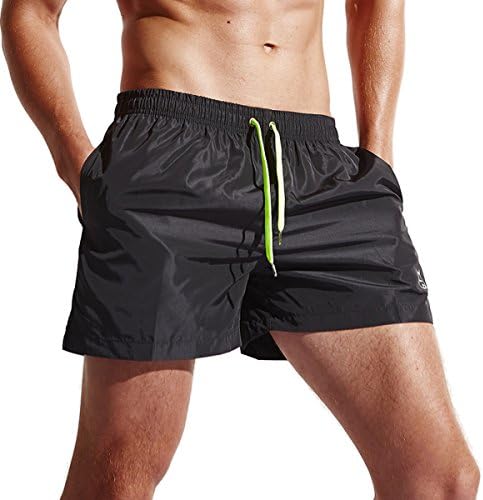 CHENHENG Mens Swim Trunks Beach Shorts Quick Dry Swim Shorts Swimwear for Surfing,Swimming,Watershorts (M Asia Tag XL -Waist:29"-34", Black)