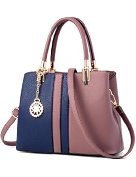 DcSpring Damen Handtasche PU Leder Umhängetasche Ledertasche Schultertasche Shopper Tasche Elegante Reißverschluss
