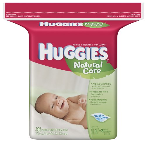 Huggies Natural Care Baby Wipes Fragrance-Free Refill 216-Count Pack (Pack Of 3). 648 Total Wipes
