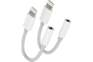 ZOYUZAN Lightning to 3.5mm Jack Splitter iPhone AUX Adapter for Headphone Dongle(2pack) Cable Apple MFI Certified Audio Cord Music Earbud Earphone Converter for 14 13 12 11 Pro X 8 7 Plus Mini Ipad Connector
