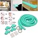 JJOnlineStore - 4M (2 X 2M) Desk Table Edge Guard Baby Toddler Protector + 4 Corners Soft Non-Toxic Environmental Friendly Cushions Protection (Blue )