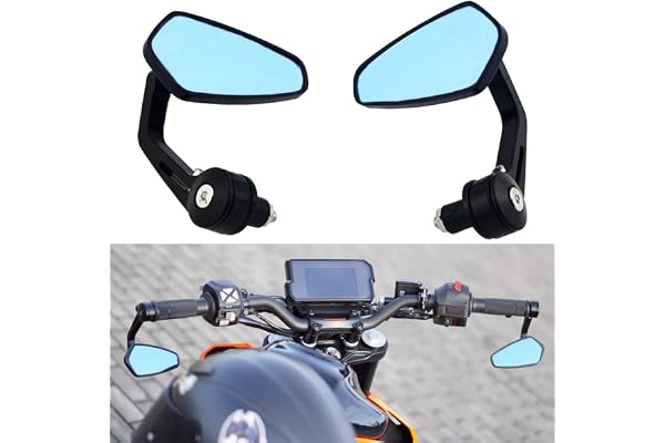 DREAMIZER 7/8" 22mm Rétroviseur de Guidon de Moto, Rétroviseurs Latéraux Moto Compatible avec Z1000 Z750 MT03 MT09 FZ6 SV650 SV1000 CB1000R CBF125 Ducati Monster M696 821