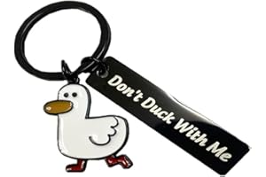 EACTEL Cartoon Duck Keychain Don’t Duck with Me Metal Duck Lovers Gift Key Chain Keyrings Gift Present for Boyfriend Husband Girlfriend Couple