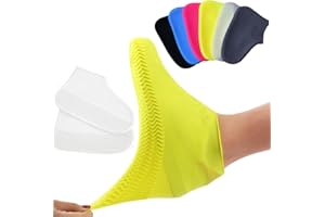 ‎TBLMPNE Schuhüberzieher Wasserdicht, Silikon Regenschutz Schuhe Schuhüberzieher, Überschuhe Regenüberzieher Schuhe Wiederverwendbare Anti-Rutsch Schuhüberzieher für Regen, Schlammige Straßen (Weiß, M)