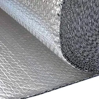 Aluminium Silver Bubble Sheet 210 GSM (2 to 3mm) Thick for Light Weight Reflective Insulation Waterproof, Solar Heat ,Partition- 1.2 Mtr x 1 Mtr (  Not Metal )Made of Virgin Plastic ( 1 Unit Pack )