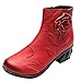 Produktbild Junjie Nenu Herbst Winter Elegante Stiefel,Leder thnischen Stil Martin Stiefel Hand Genähte Blumen Schuhe Reißverschluss Stiefel Blume Handgenähte Retro Mid (3cm-5cm) Shoes