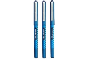 UNI-BALL Pointe ronde de design bleu stylo à bille fine 0.7 mm Pointe Plumilla 0.5 mm Ligne Largeur de conception série rapide sèche cheveux encre pigment UB – 157d (Pack de 3)