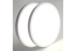 Mikeru 2pack White Ceiling Light, 30cm Contemporary Ceiling Lights 4000k Neutral Bathroom Light Round Hallway Lighting Ultra-Thin 2.4cm for Office, Basement, Garage