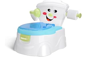 KIDOOLA Siège de toilette d'apprentissage de la propreté bleu | Siège de toilette avec protection anti-éclaboussures, moyen amusant d'améliorer le développement de votre enfant | Portable