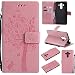 Produktbild Tasche Leder für Huawei Mate 10 Pro Hülle Klappbar und Display Schutz Folie ,OYIME Rosa Katzen und Baum Muster Handyhülle zum Klappen Dünn Magnet Vollschutz Klapphülle Etui Original Flip Book Case Full Cover Bumper Zubehör Set