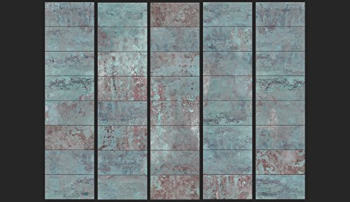 PURO TAPETE – 3 Motive zur Auswahl – Realistische Betonoptik Tapete ohne Rapport und Versatz ! Kein sich wiederholendes Muster ! 10m VLIES Tapetenrolle Beton Stein Mozaik Wand Mauer blau f-A-0161-j-b - 2