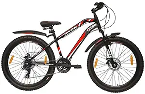 Unisex Avon Orbi-ta 26 inches Wheel, 48 cm Steel Frame 21 Speed Gear All-Mountain Bicycle with Double Disk Break Fork Suspension, Black, 13 to 15 Years