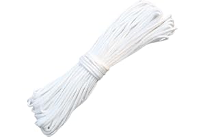 JEUFUN 20M Roman Blind Cord,2mm White Braided Blind String Cord Picture Cord Lift Shade Cord Picture Hanging Cord Nylon Braided Cord for Crafts Blinds Austrian Festoon Cording Vertical Blind Replacement