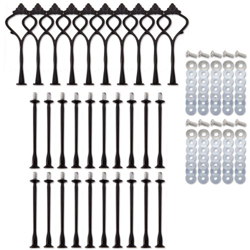 10 Set schwarz Metallstange Mittellochausstech 2 bis 3 Etage für Hochzeitstorte Etagere Tortenständer Tortenhalter Torten - 5