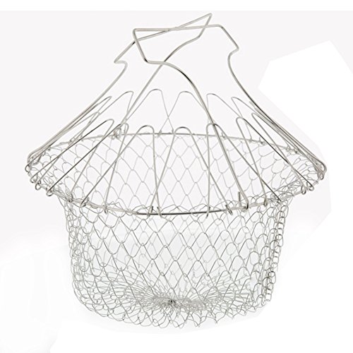 Silber Edelstahl Frittierkorb Chef Basket Flatbar Korb 24*14cm Professionell, Sicherheit ist Nicht Heiß - 2