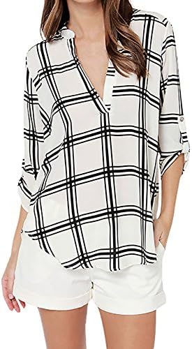 Eleery Women's Elegant Birds Print Stand Collar Long Roll up Sleeve Button Down OL Style Casual Slim Blouse Top Shirt (UK16, Bird Print)