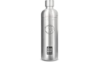 SodaBär® | Botella de acero inoxidable de 1 l con tapón de rosca para pulverizadores de agua como Aarke Carbonator, Philips | estable y perfecta para viajes