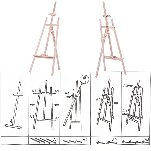 Aibecy 150 cm / 59 Zoll Dauerhaft Holz Staffelei, Künstlerprofi, Tischstaffelei, NZ Kiefer für Künstler Malerei Skizzieren Ausstellung - 5