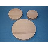 2 x Runde Holzscheibe aus Buche Leimholz 18mm dick mit 12 cm Durchmesser