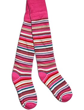 2 Paar Kinder Ringel Thermo Strumpfhose für Jungen und Mädchen in verschiedenen Farben Farbe Pink Größe 86/92