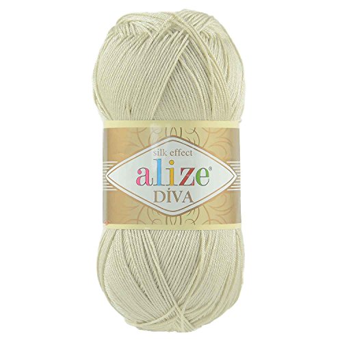 5 x 100g Strickgarn ALIZE DIVA, Farbe 383 hellbeige - 2