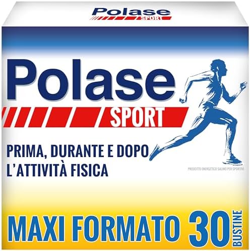 Polase Sport, Magnesio e Potassio Integratore Alimentare, Prima, Dopo,Durante l'Attività Fisica, con Vitamina C,Sali Minerali e Maltodestrine, Energetico Salino, Gusto Arancia,Maxi formato 30 Bustine