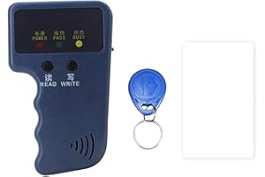 NAUXIU Ręczny czytnik RFID, kopiarka kloner 125 kHz RFID pisarz karta identyfikacyjna RFID kopiarka czytnik kluczy pisarz duplikator + 1 etykieta do zapisywania / karty, kloner identyfikatora RFID, karta