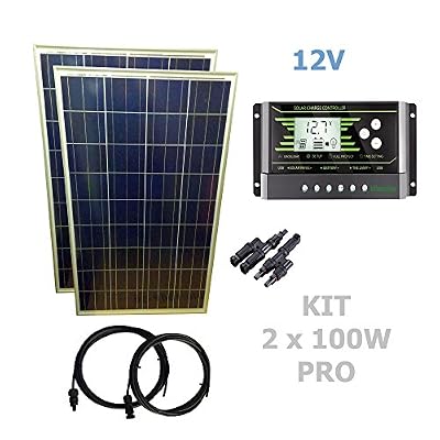 VIASOLAR Kit 200W PRO 12V panneau solaire 2X100W