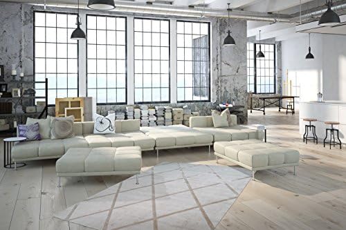 Kayoom Retro kurzflorteppich Look Berber Rug Ivory Taupe Viscose Hand Woven - 200cm x 290cm
