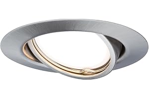 ‎PAULMANN Paulmann 93412 LED Einbauleuchte Base rund schwenkbar incl 1x5W Einbaustrahler Set Eisen gebürstet Spot Metall Einbaulampe 3000 K GU10