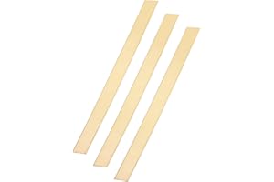 sourcing map 3 Pcs H62 Brass Flat Bar Stock, 0.06"x1"x12" Square Metal Solid Brass Bars for Knife Making DIY Handicrafts Architectural Decoration Industry Thermal Conductivity