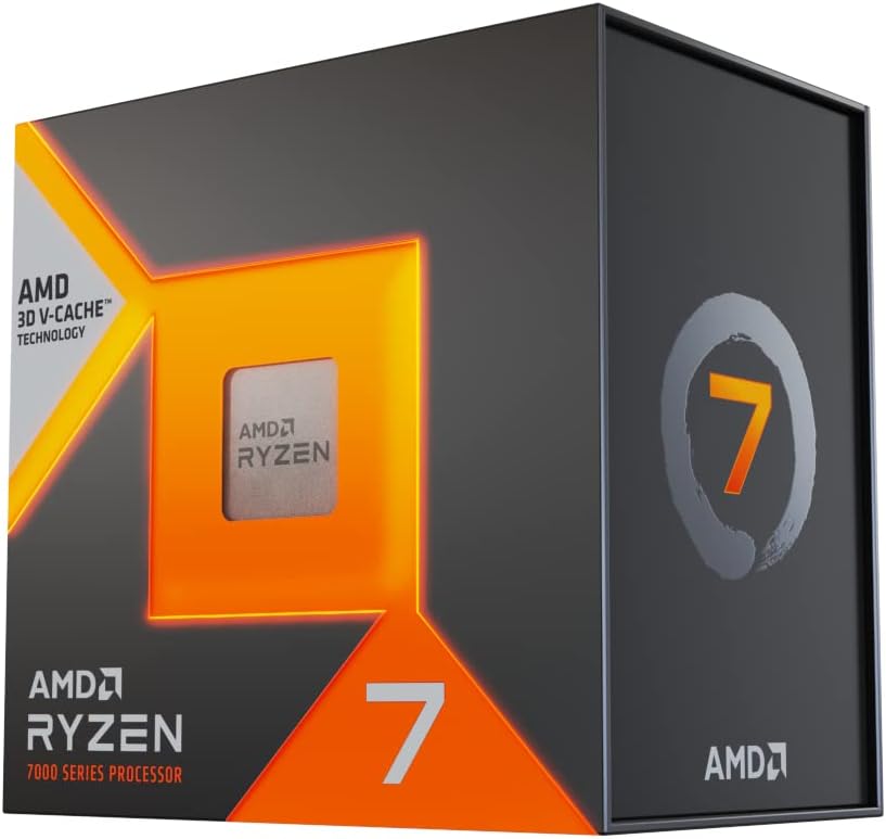 AMD Ryzensets 7 7800X3D Processor with 3D V Cache technology (integrated Radeon Graphics, 8 cores/16 threads, 120W TDP, AM5 Socket, 104MB cache, up to 5.0 GHz max boost, no cooler)