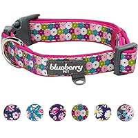 [Gesponsert]Blueberry Pet 2cm M Endloser Blumendruck Designer Neopren Gepolstertes Hundehalsband für Mittelgroße Hunde