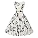 Produktbild TEBAISE Damen 1950er Elegant Vintage Ärmellos Cocktailkleid Rockabilly Retro Schwingen Kleid Faltenrock Petticoat Faltenrock Hochzeit Party-Abendkleider mit Gürtel Karneval