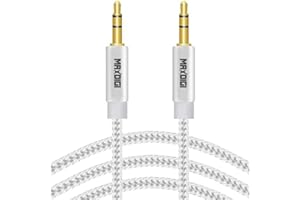 MAXDIGI Aux Cable 3.5mm 3.3ft/1M 4.92ft/1.5M 6.6ft/2M 3M Nylon Braided Aux Lead for Car, Headphone iPhone iPad iPod Samsung MP3 Player Smartphone Echo Dot Tablet Home Stereos Laptop