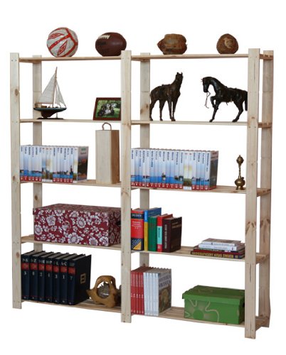 Len Mar.de HOLZREGAL aus 17 mm Holz BÜCHERREGAL MASSIVHOLZREGAL KELLERREGAL BÜROREGAL Serie B (170.0 x 170.0 x 28.0 cm 5 böden, B-02) - 2