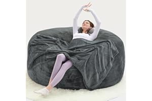 GENERIC extra large bean bag chair,beanbag chair with filler,memory foam bean bag,Soft and comfortable giant beanbag,muebles sala de estar,Leisure reading chair (Dark gray, Jumbo)