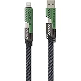 PDAteknoloji 2 in 2 65w USB Type-C ve Lightning ile Uyumlu &Ouml;rg&uuml;l&uuml; Şarj Ve Data Kablosu - 1.5m Siyah AZ-B10th (CAR PLAY DESTEK