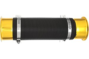 Skyplanet Universal 3"(76mm) Cold Air Intake Flexible Induction Pipe Hose Kit(Gold)