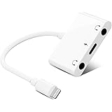 Adattatore cuffie per iPhone, 3 in 1 Doppio Jack da 3,5mm cuffie Audio, Adattatore Audio Aux con Porta di Energia, Adattatore