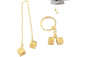 LIZCEYMD 2 ciondoli portafortuna Han Solo, divertenti dadi Han Solo, placcati in oro, portachiavi da appendere ornamento per fan di Star Wars, accessori per auto, portachiavi con ciondolo per auto, regali per