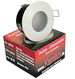 Aluminium- Zink- Druckguss (nicht rostend) Einbautiefe: 80mm, Lochmaß 68 mm (passt aber auch in Lochausschnitte von 68 - 78 mm), Außendurchmesser: 85mm