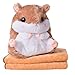 Produktbild TE-Trend 2in1 Baby Kinder Plüschtier Hamster 40cm mit Fleecedecke im Bauch des Kuscheltieres in Hellbraun