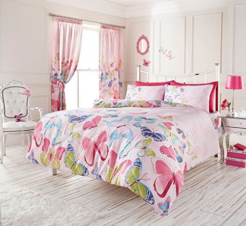 Think-Louder New Fashion Luxury Style Butterfly Print Duvet Set Single Double King Super King-Pink-Super King